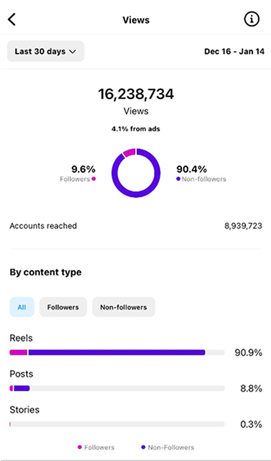Instagram Dashboard Views